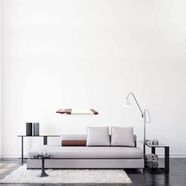 Catastrophic Creations Cat Feeder Lounge w/Cat Hammock Natural Bamboo Cat Wall Furniture — Wall Mounted Cat Feeder — Highly Customizable, Cat Tested & Approved (25 Inch)