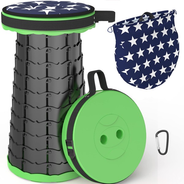 ALEVMOOM Collapsible Stool with Cushion,Telescoping Stool Portable and Lightweight More