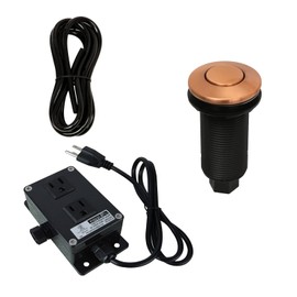 Akicon Garbage Disposal Kitchen Air Switch Kit, Dual Outlet Sink Top/Counter Top Waste Disposal On/Off Switch Kit, 2-1/2'' Max Countertop Thickness (Copper)