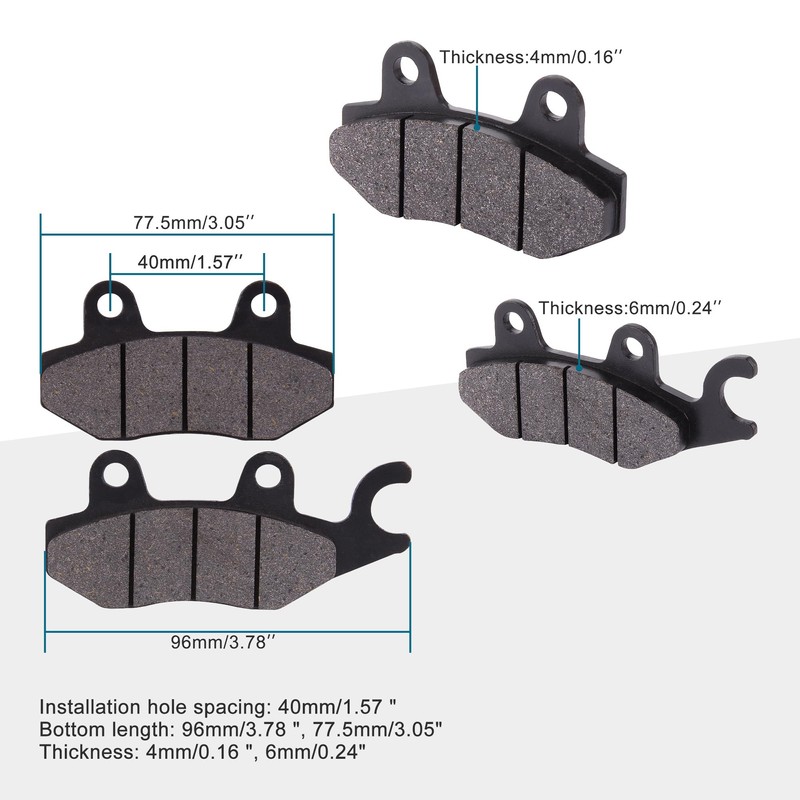 GOOFIT Motorcycle Disc Brake Pads Set Replacement for 50-250cc ATV