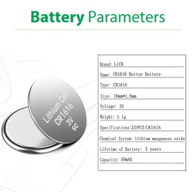 LiCB LiCB 10 Pack CR1616 3V Lithium Battery CR 1616
