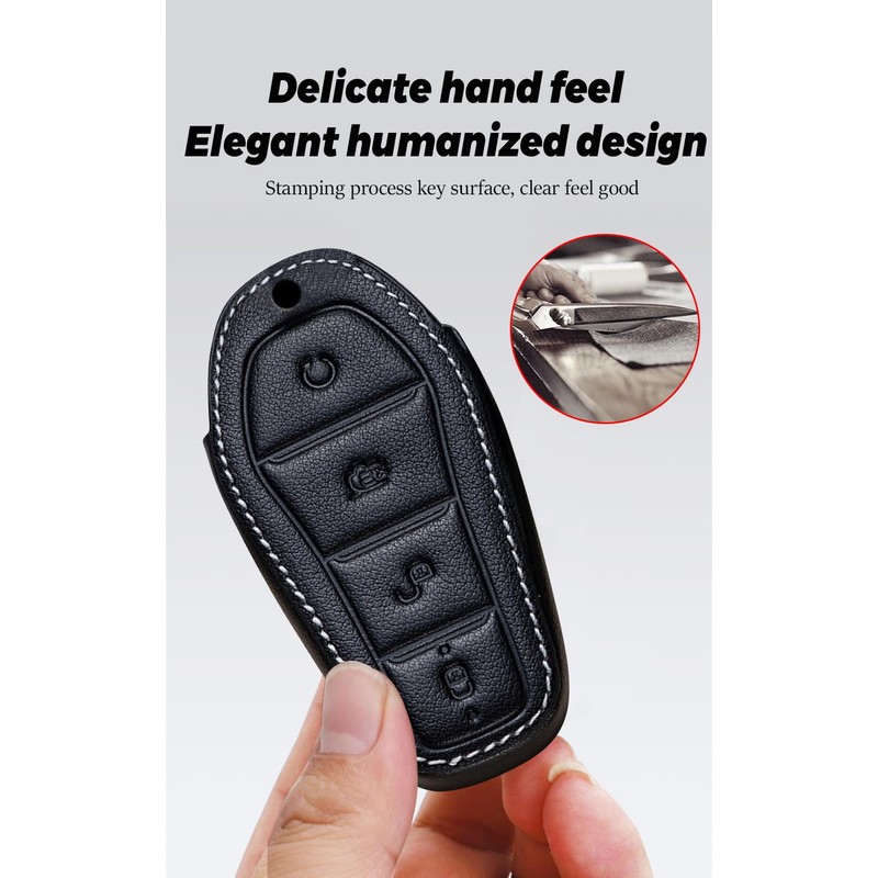 ontto Leather Car Key fob Cover fit for BYD Atto