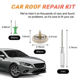 Yourkar 60 PCS Car Roof Headliner Repair Kit, Auto Roof Snap Rivets Retainer with Installation Tool, Automotive Ceiling Cloth Fixing Repair Buckle, Universal Car Accessories (Beige, Fleece)