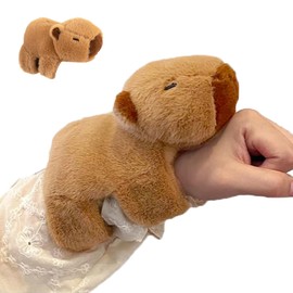 EnixwH Capybara Snap Bracelet Children, 19 cm Simulation Capybara Cuddly Toy, Water Pig Cuddly Toy Snap Bracelet, Capybara Plush Toy Swatter Bracelet Children Small Gift for Children