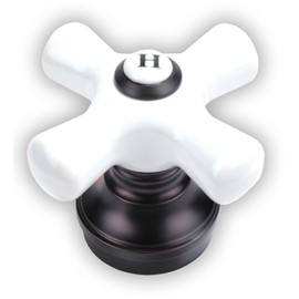 Porcelain Handle (3 Pieces) Fits Delta 3-Handle Shower Faucet, Oil Rubbed Bronze Finish - by PlumbUSA 32337bobx3