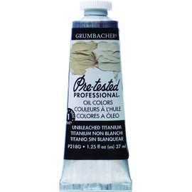 Grumbacher Pre-Tested Oil Paint, 37ml/1.25 Ounce, Unbleached Titanium White (P218G)