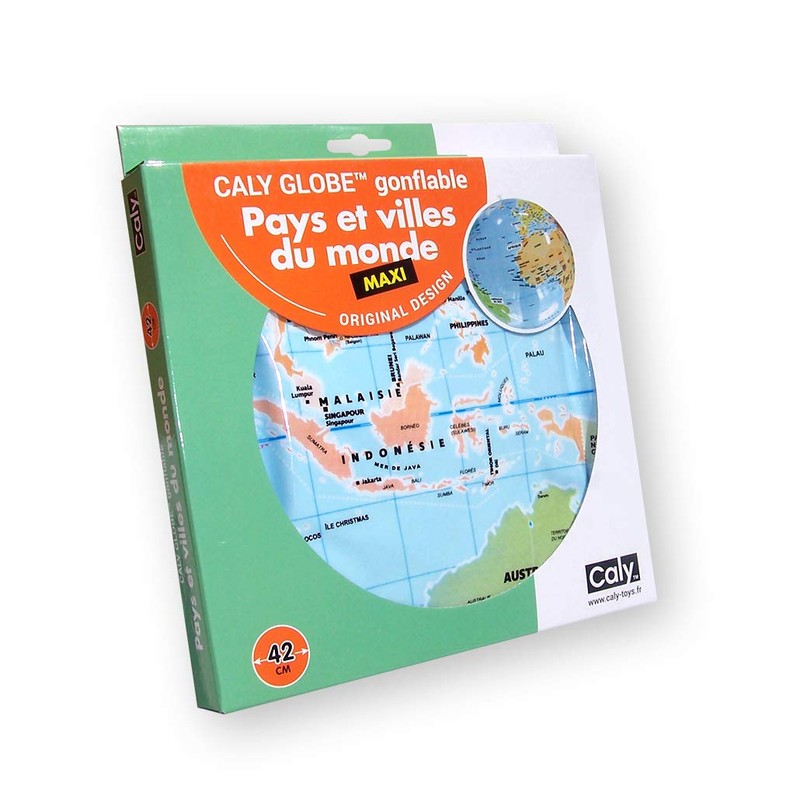 Caly Maxi Inflatable Globe, Countries and Cities of the World,