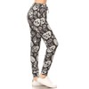 Leggings Depot JGA-S625-S Mustached Skull Print Jogger Pants w/Pockets, Small