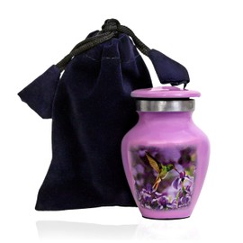 Pink Small Keepsake - Keepsake Urn with 1 Velvet Box Bag-Mini Keepsake Urn - Ashes Urn 4" H x 2.4" W x 3" L