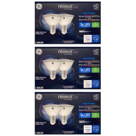 GE Lighting (6 bulbs) GE Reveal LED 75 W Equivalent Dimmable, Color-Enhancin