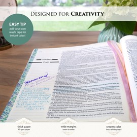 KJV Holy Bible, Large Print Note-taking Bible, Vegan Leather Hardcover - King James Version, Dusty Peach Printed (KJV Note-taking Editions)