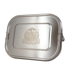 Viwanda Holzfällerbox | Brotdose Edelstahl Premium 1400 ML | Auslaufsichere Lunchbox mit Trennwand, extra Silikondichtung & Saucen Behälter - Brotbox Erwachsene & Kinder - BPA-frei - Bentobox