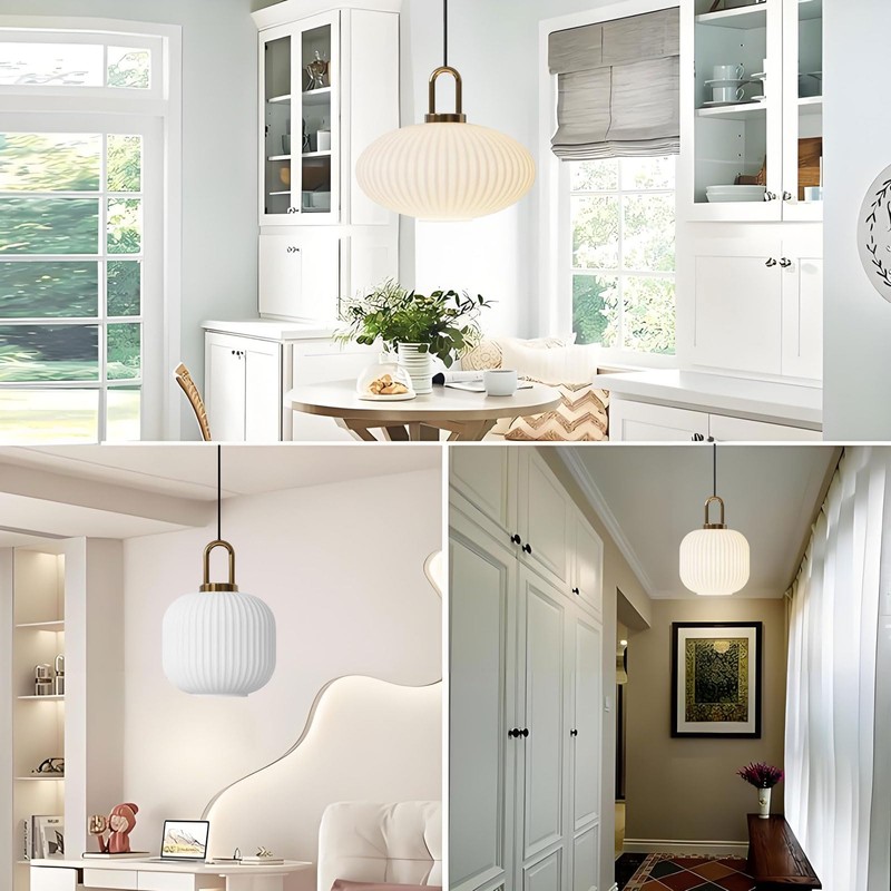 Brikey Brass Gold Pendant Light - Clear Glass Ceiling Lamp
