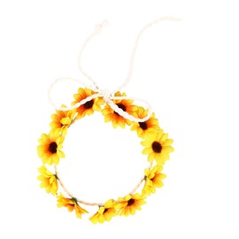 FOYTOKI Daisy Headwear Floral Wreath Sunflower Headband Headbands for Daisy Headbands for Women Mens Headbands Wedding Floral Hair Hoop Red Accessories Hawaiian Cosplay Girl Scarf