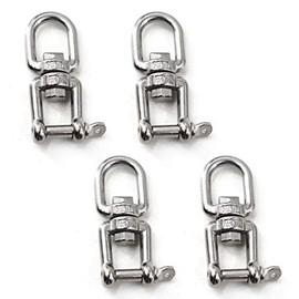 Flomore M6 Jaw And Eye Swivel Shackle 304 Stainless Steel Boat Anchor Chain Connectors (Pack of 4)