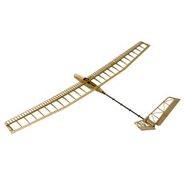 VilogaRC RC Plane Kit Uzi Glider Plane, 1.4M Laser Cutting Balsa Wood Sailplane Kit to Build, DIY Electric RC Glider Airplane for Outdoor Fly (KIT+Motor+ESC+Servos+Covering)