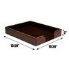 DACASSO Bonded Leather Desktop Letter Tray - Luxury Letter Holder