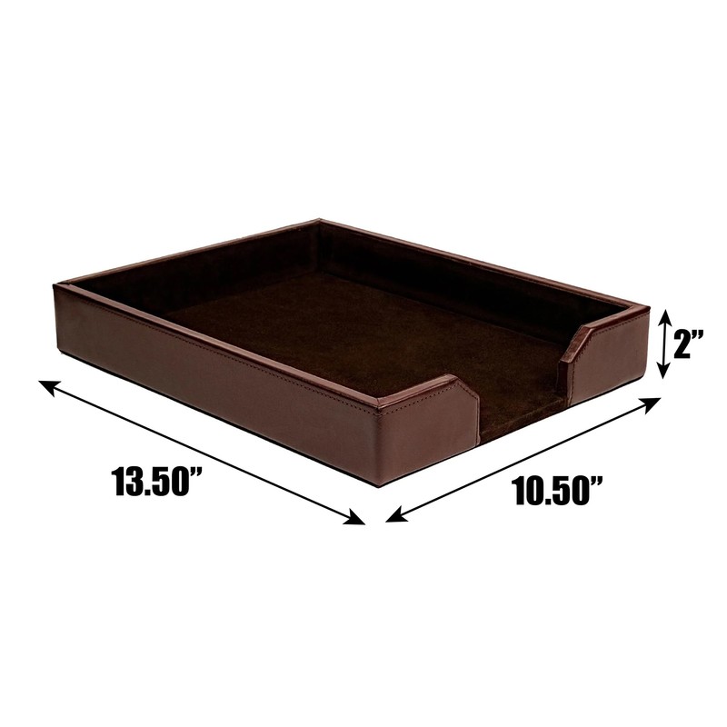 DACASSO Bonded Leather Desktop Letter Tray - Luxury Letter Holder