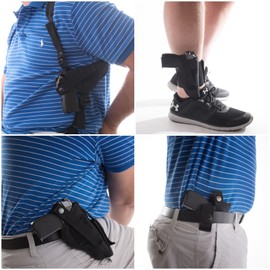 Gun Holster Buy 1 Get 3 Ankle Shoulder Concealed Hip compatible with S & W 469 669 908 6906 SIG SAUER 239 P238 P938 GLOCK 36 3738 39 41 42 BERETTA PX4 84 FS87 CHEETAH BERSA BP9CC BP9 SERIES 45
