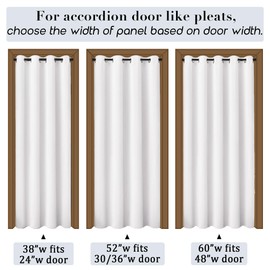 PANELSBURG Sliding Door Curtains 60 inches Wide by 80 Inch Length,Patio Door Curtain Blinds for Sliding Glass Doors or Closet Doors,1 Panel,White