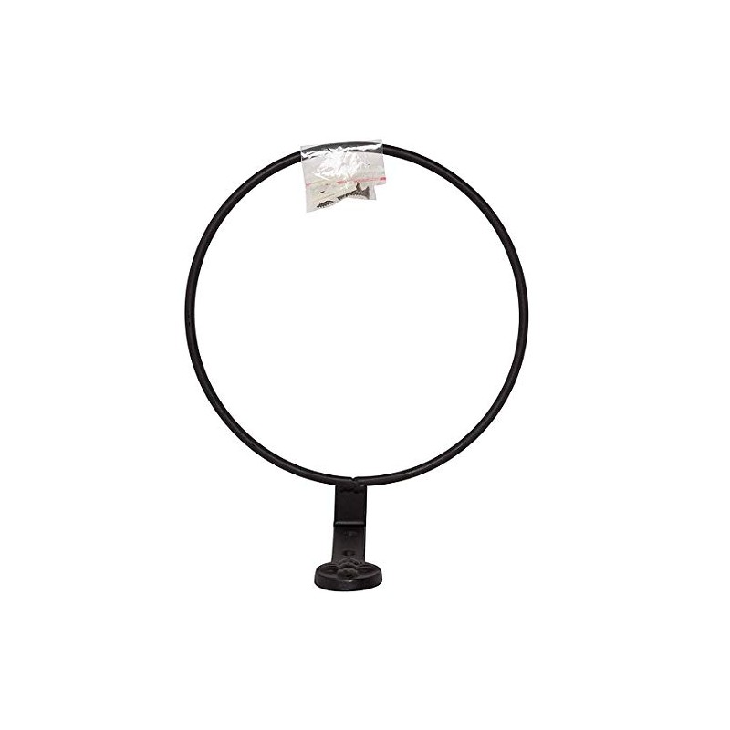 EMH Black Wall Mounted Pot Ring Planter Holder for Flower