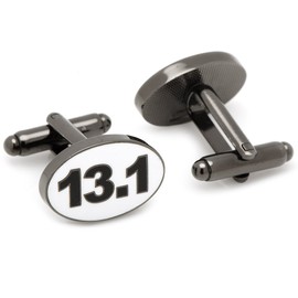 Cufflinks, Inc. Mens Metal Half Marathon Finisher (Silver-Tone)