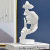 Thinker Statue,Silence is Gold Abstract Art Figurine Keep Silence Statue