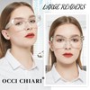 OCCI CHIARI Clear Reading Glasses for Women 1.75 Square Oversized