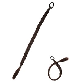 Beavorty Long Straight Braided Ponytail Extensions for Women Deep Brown Synthetic Hairpiece Lightweight and Easy to Style for Daily Wear and Special Occasions