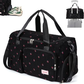 Ghope Sports Bag Travel Bag Girls Women with Shoe Compartment and Wet Compartment, Swimming Bag Swimming Bag Teenager Small Hand Luggage Bag for Fitness Training Gym