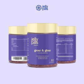 Jelly Pills Jelly Pills? Anti-Hair Loss Gummies with Venus Hair (Adiantum), Oleanolic Acid & Pumpkin Extract - 60 Vegan Gummies - No Added Sugar - Raspberry Flavour - Hair Regrowth Support