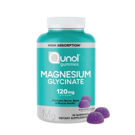 Qunol 2 Pack Qunol Magnesium Glycinate 120mg of Magnesium Glycinate 180 Total Gummies