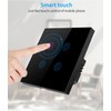 Smart Touch Light Switch with LED Backlight, Black, 1 Gang