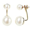 Pearl Earrings for Women Chunky Pearl Stud Earrings Front Back