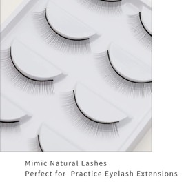 25 Pairs Practice Lashes for Lash Extensions Training Eyelash Extension Practice Lash Strips to Make Own Lashes Thin Band 8mm Mimic Natural Eyelash for Mannequin Head by EMEDA