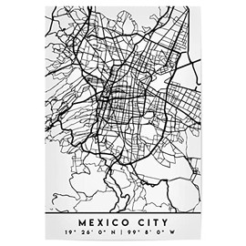 artboxONE Poster 30 x 20 cm Cities Mexico City Mexico Black City MAP
