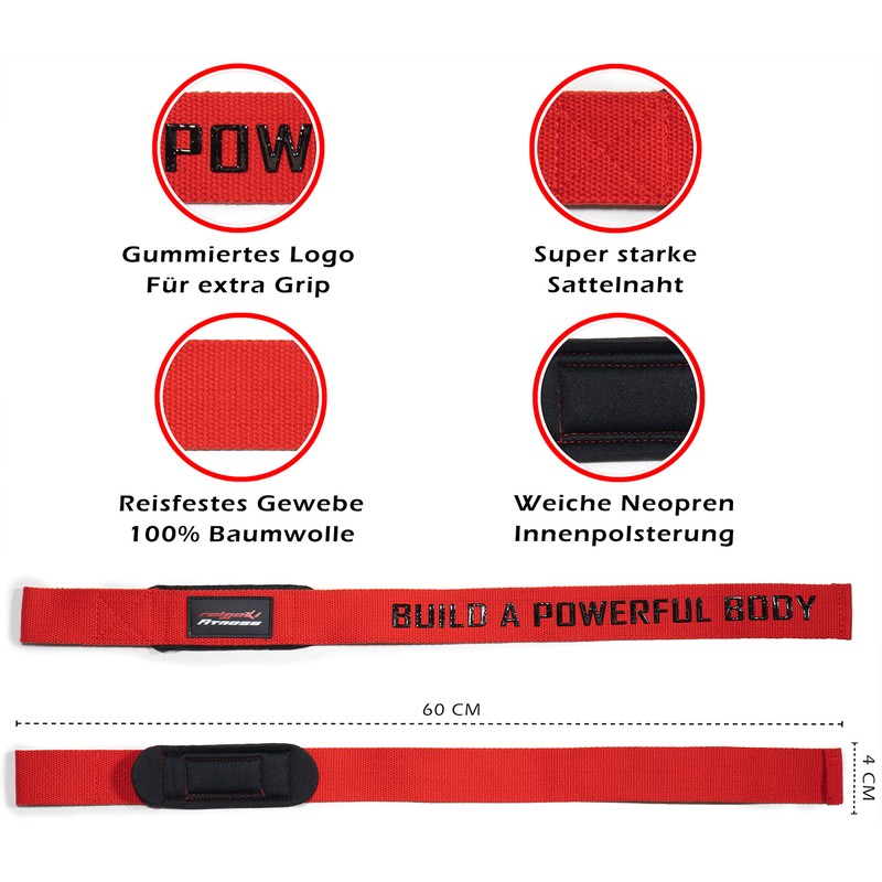 Build a Powerful Body Lifting Straps (Red)