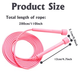 KASESSS 2 Pieces Skipping Ropes for Adults, Adjustable Jump Rope, 9ft/ 280cm, PVC Skipping Rope Sport Jumping Rope Lightweight Jump Ropes for Fitness Personal Training Rope for Men Women and Kids