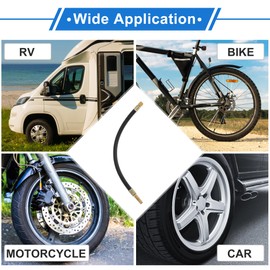 A ABSOPRO 1 Set 90 Degree Copper Tire Valve Extension with Universal Plastic 300mm Tyre Valve Stem Extender for Car Motorcycle RV Truck Bike