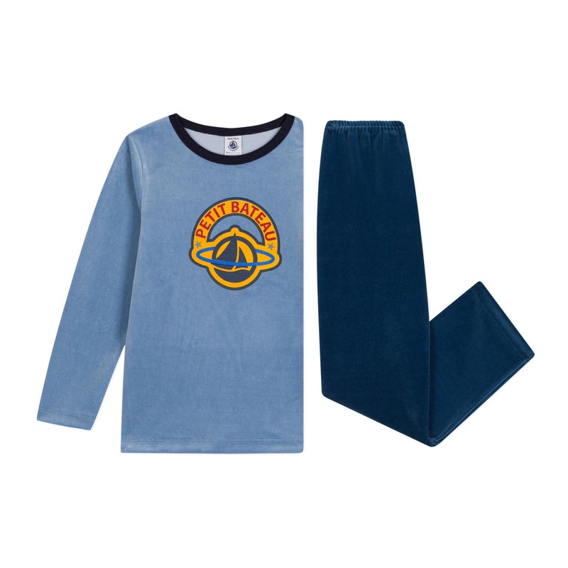 Petit Bateau Boys Long Sleeve Pyjamas, Incognito/Beach