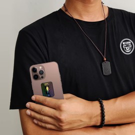 Necklace Pendant and Bracelet and Protection Sticker - (3 in 1 SET), Reduce Anxiety, Relieve Stress, Pendants and Bracelets Handcrafted from Natural Lava, Adjustable Cord Length, for Women/Men