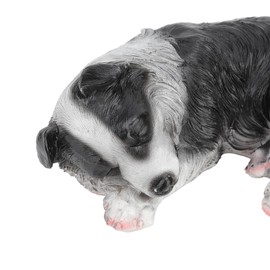 TYCIONG Resin Puppy Statues Waterproof Puppy Sculptures Border Collie Dog Statue Outdoor Garden Ornament
