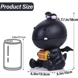 Resin Dinosaur Sculpture Candy Dish Cookie Jar Key Bowl Gifts, Black Dinosaur Decor Statue Figurine for Modern Home Decor Entryway Table Dining Table Decor Office Small Object Storage