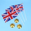 NUOBESTY 48 Pcs Uk Flag Set Round Base Flags and