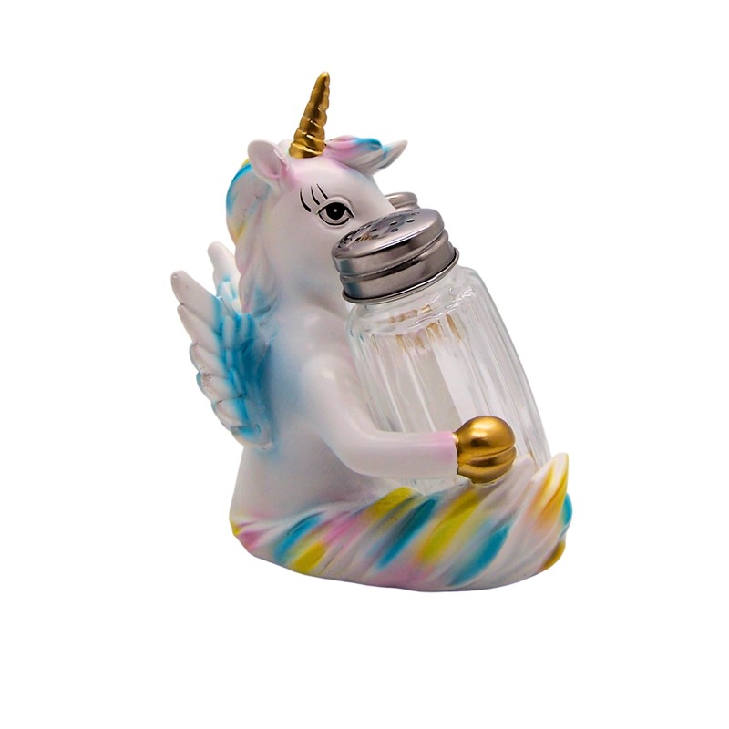 Sitting Unicorn Salt and Pepper Set Holder, Whimsical Kitchen &