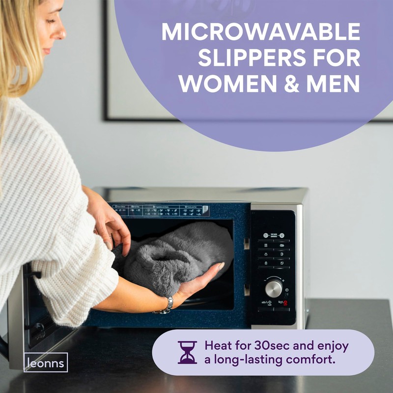 LEONNS Microwavable Slippers for Women and Men - Relaxing Warming