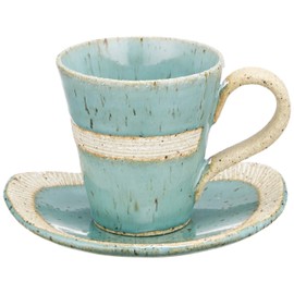 Mino Ware 589-01 Coffee Bowl Plate, Hitokiln, Blue