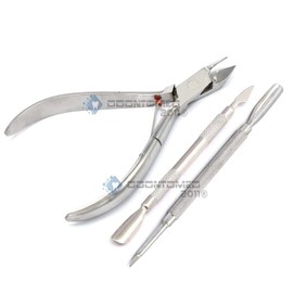 OdontoMed2011® 3pcs Nail Cuticle Nipper Tool Spoon Pusher Remover Cutter Clipper Trimmer