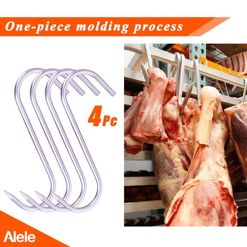 Alele 8 Inch Meat Hook 10mm Heavy Duty Stainless Steel