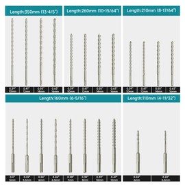 27Pcs SDS-Plus Drill Bits & Chisel Set - Rotary Hammer Carbide Tipped Double-Threaded Drill Bits & Chisels & SDS-Max to SDS Plus Adapter, with Storage Box, for Masonry Construction Materials